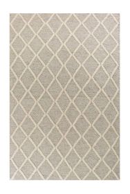 3' X 5' Grey Braided Diamonds Wool Indoor Area Rug