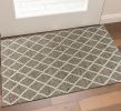 3' X 5' Dark Grey Hand Woven Diamond Pattern Indoor Area Rug
