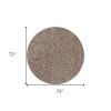 6' Round Beige Heather Plain Indoor Area Rug