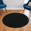 6' Brown Round Hand Woven Area Rug