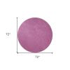 6' Round  Polyester Hot Pink Area Rug