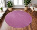 6' Round  Polyester Hot Pink Area Rug