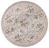 8' Light Grey Floral Round Indoor Area Rug