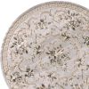 8' Light Grey Floral Round Indoor Area Rug