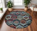 7' Red Round Area Rug