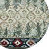 8' Ivory and Blue Abstract Area Rug