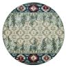 8' Ivory and Blue Abstract Area Rug