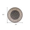 8' Round  Polypropylene Grey Or  Ivory  Area Rug