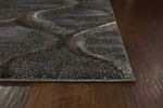 5' X 8' Charcoal Grey Machine Woven Ogee Indoor Area Rug