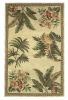 4' X 6' Ivory and Green Tropical Botanical Hand Tufted Area Rug