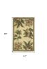 4' X 6' Ivory and Green Tropical Botanical Hand Tufted Area Rug