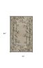 3' X 5' Ivory Bamboo Bordered Wool Indoor Area Rug