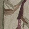 3' X 5' Ivory Bamboo Bordered Wool Indoor Area Rug
