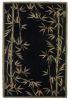 4' X 6' Black Hand Tufted Bordered Bamboo Indoor Area Rug