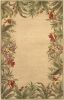 4' X 6' Ivory Hand Tufted Bordered Tropical Plant Indoor Area Rug