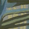 4' X 6' Grey Blue Hand Tufted Tropical Palms Indoor Area Rug