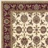 7' Octagon Ivory Or Red Floral Vines Bordered Indoor Area Rug