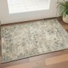 3' X 5' Beige and Blue Floral Area Rug
