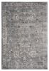 5' X 8' Grey Vintage Floral Bordered Indoor Area Rug