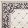 8' X 10' Ivory Grey Floral Indoor Area Rug