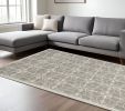 8' X 11' Gray Area Rug With UV Protection