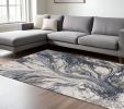 6' X 9' Grey Abstract Marble Design Indoor Area Rug