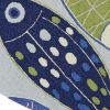 7' Round Light Blue School Of Fish Indoor Area Rug