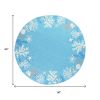 8' Sea Blue Hand Hooked Bordered Coral Reef Round Indoor Area Rug