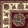 2' X 3' Red Ivory Machine Woven Floral Traditional Indoor Accent Rug