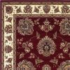 2' X 3' Red Ivory Machine Woven Floral Traditional Indoor Accent Rug