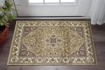 2' X 3' Beige And Ivory Floral Medallion Area Rug