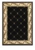 2' X 3' Black Machine Woven Hand Carved Fleur De Lis Indoor Accent Rug