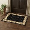2' X 3' Black Machine Woven Hand Carved Fleur De Lis Indoor Accent Rug