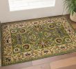 2' X 3' Green Taupe Machine Woven Floral Traditional Indoor Accent Rug