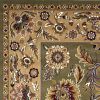 2' X 3' Green Taupe Machine Woven Floral Traditional Indoor Accent Rug