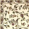 2' X 3' Ivory Machine Woven Floral Vines Indoor Accent Rug