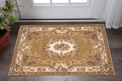2' X 3' Polypropylene Beige Or Ivory Accent Rug