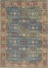 2' X 4' Blue and Red Floral Medallion Hand Woven Area Rug