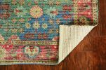 2' X 4' Blue and Red Floral Medallion Hand Woven Area Rug