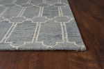2' X 4' Blue Wool Geometric Hand Tufted Area Rug