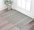 2' X 4' Gray Wool Ogee Hand Tufted Area Rug