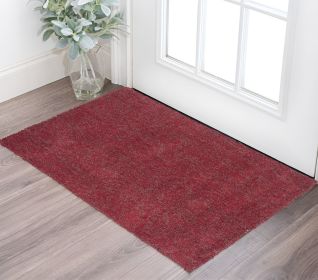 2' X 4' Polyester Red Heather Area Rug