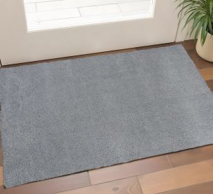 2' X 4' Polyester Grey Area Rug