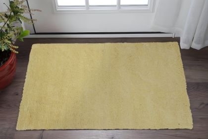 2' X 4' Canary Yellow Indoor Shag Rug