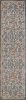 8' Slate Blue Bordered Floral Indoor Runner Rug