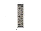 2' X 7' Ivory Or Blue Polypropylene Runner Rug