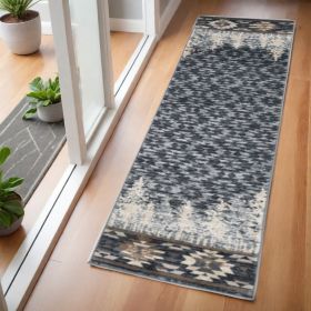 2' X 7' Slate Blue Polypropylene Runner Rug
