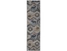 8' Seafoam Machine Woven Geometric Lodge Indoor Runner Rug