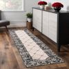 8' Ivory Or Grey Polypropylene Runner Rug