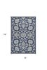 3' X 5' Blue and Ivory Area Rug